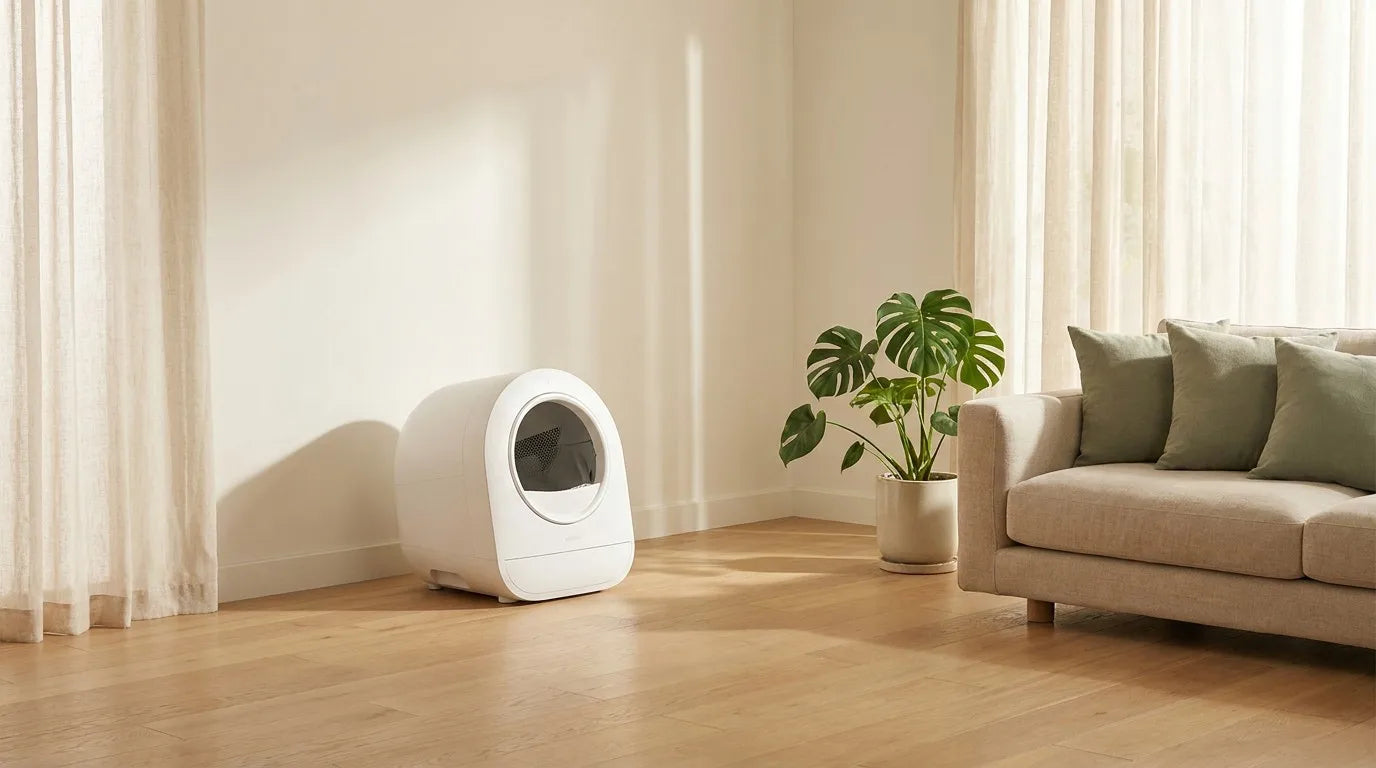 Minimalist Smart Cat Litter Box - Living Room Hero